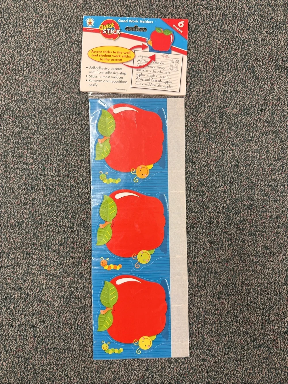 Carson Dellosa Red Apple Accent Stickers - Set of 6